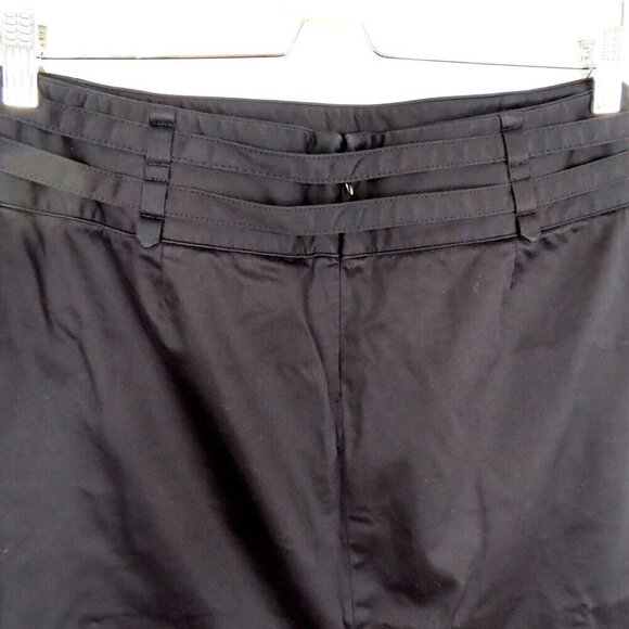 Valerie Stevens 10P Petite 10 Double Skinny Belt Black Pencil Straight Skirt - Picture 4 of 9